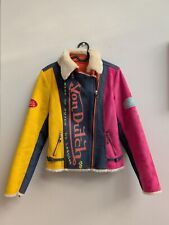 Vintage Rare Y2K - Ladies - Von Dutch Faux Suede/Fur Jacket/Coat Biker Shearling