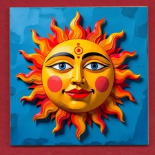 The Sun with Face decorative