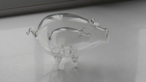 Hand blown clear glass - blown,