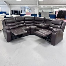 Roma | Brown | Leather Corner Recliner Sofa With Cupholders | SPECIAL OFFER 