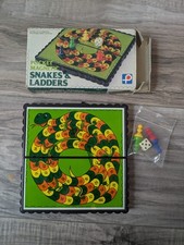 Vintage Boxed Pocket Magnetic Snakes & Ladders Travel Board Games Portable 