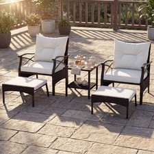 5 Piece Rattan Conversation
