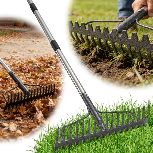 Bow rake 1 49in - 2-in-1, metal