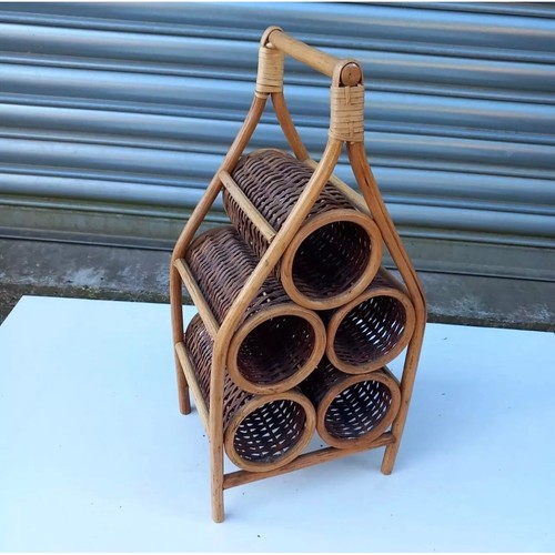 Vintage wine rack large wicker - wine,