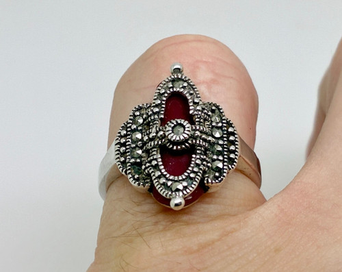 Vintage sterling silver - sterling, red