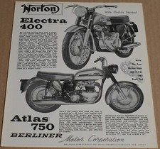 1963 Print Ad Norton Electra