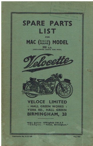 Velocette 350cc mac rigid - mac, (rigid