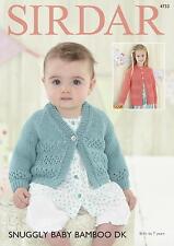 Sirdar 4733 Knitting Pattern Baby & Girls Cardigans in Snuggly Baby Bamboo DK