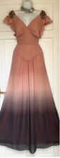 MONSOON BEADED TIE DYE MAXI EVENING PARTY DRESS SIZE 14