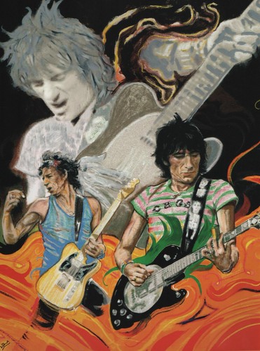 Ronnie wood art rod stewart - wood,