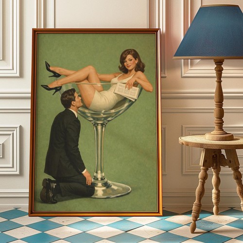 Vintage dirty martini wall art - dirty,