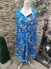 Joe Browns 1950s retro style swing dress size 20 plus curve Summer Rockabilly 