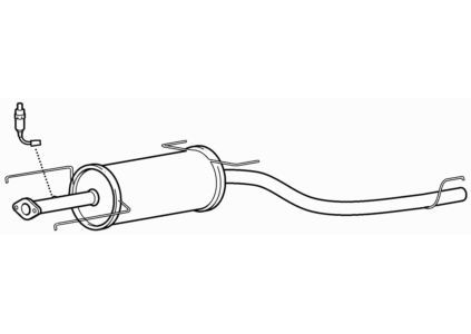 Rear exhaust silencer - back, box