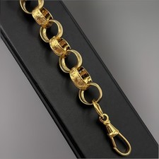 9ct Gold on Sterling Silver Heavy Belcher Bracelet 9″ / 22.9 cm 11.6 mm Link –
