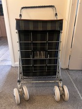 Vintage Genuine Sholley 2000 Shol-Eco Shopping Trolley Tartan Foldable 6 Wheeled