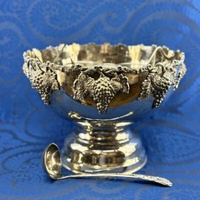 Exquisite Ornate Silver Plated Grape Vine Punch Bowl Wine Cooler Vintage Victori