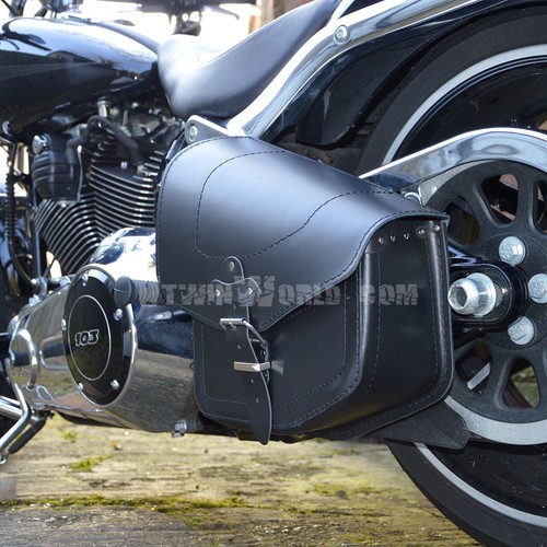 Black leather swingarm saddle - swingarm,