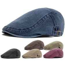 Men Flat Cap Washed Newsboy