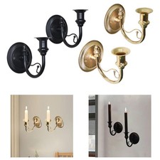 2Pcs Wall Mounted Candle Sconces Wall Candle Holder French Vintage Candlestick