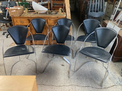 Designer chrome dining chairs - dining,