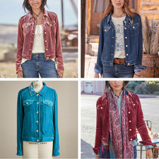 Women's Velvet Button Down