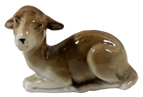 Vintage german porcelain fawn - porcelain,
