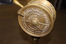 Marine Brass Telegraph 7” - Nautical Ship Engine Room Decor with Wood Base