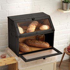 Bamboo Bread Bin Double Layer