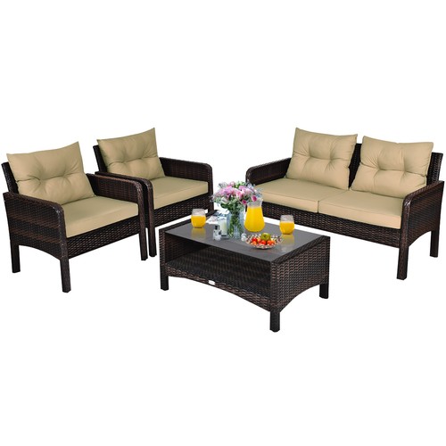 4pcs patio rattan - patio, furniture