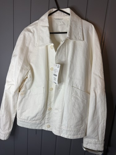 Zara small white jacket coat - small,