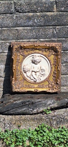 Antique alabaster cherub - antique,