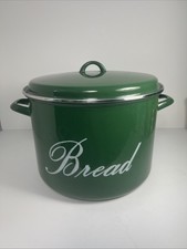 Judge - Vintage - Large Enamel Green Bread Bin - Kitchen Storage Handles