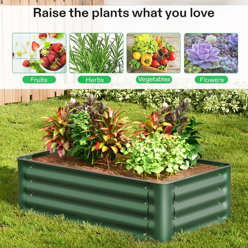 Large metal garden raised beds - garden,