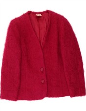 ALEXON Womens 2 Button Blazer Jacket UK 14 Large  Pink Mohair DJ01