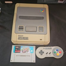 Super Nintendo Snes Console With Mario Kart Pal Tested