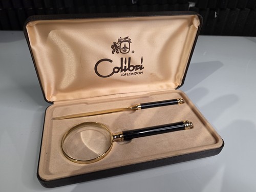 Cased colibri desk set - colibri, with