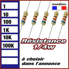 resistor 1/4w (0.25w ) 1 # 10 # 100 # 1K # 10K # 100K ohms 