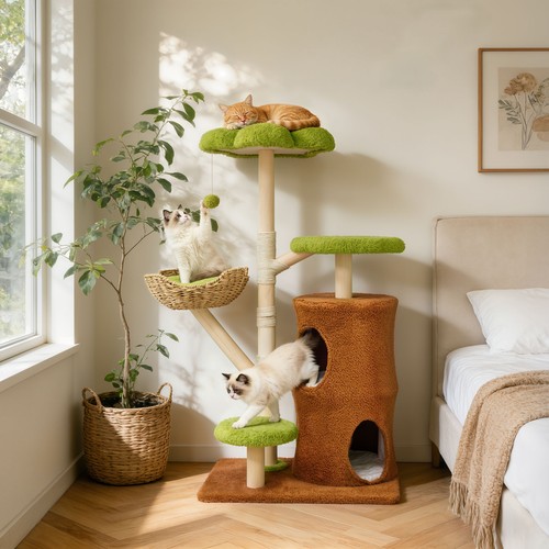 Modern cat tree - cat, wood