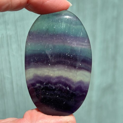 Rainbow fluorite palm stone - rainbow,