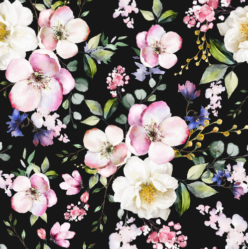 Floral jersey fabric - floral, petunia