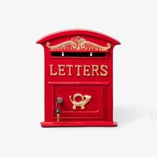 Post Box Wall Mounted Cast Iron Large Letterbox Outdoor Mailbox Lock and Key