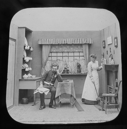Glass magic lantern slide - glass,