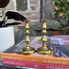 Vintage Pair Of Brass Candle