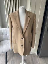 ZARA OVERSIZED BEIGE TAN CAMEL BLAZER JACKET SIZE M MEDIUM 10 12