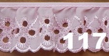 2" RUFFLED EYELET, 1, 3, 5, 10, 36 YARD PIECE, FREE SHIPPING IN USA