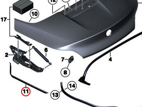 Bmw e89 tailgate joint seal - bmw,