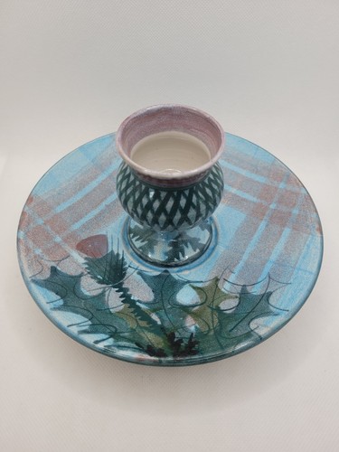 Tain pottery egg cup saucer - pottery,