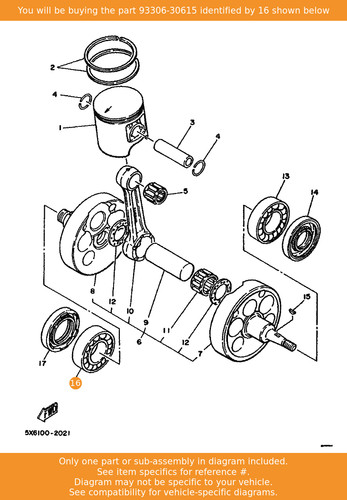 Yamaha bearing 93306 30615 - yamaha, 93306-30615
