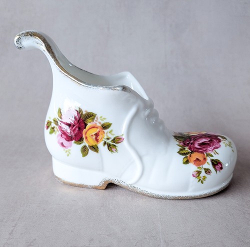 Vintage bone china shoe - vintage,