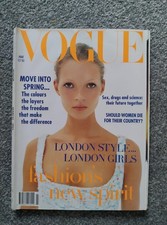 Vogue UK British magazine 1993 March - Kate Moss 1st cover